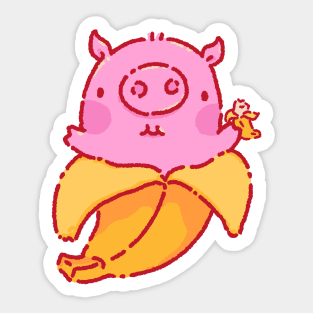 Banana inception pig Sticker